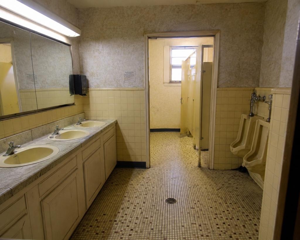 Commercial restroom before renovation