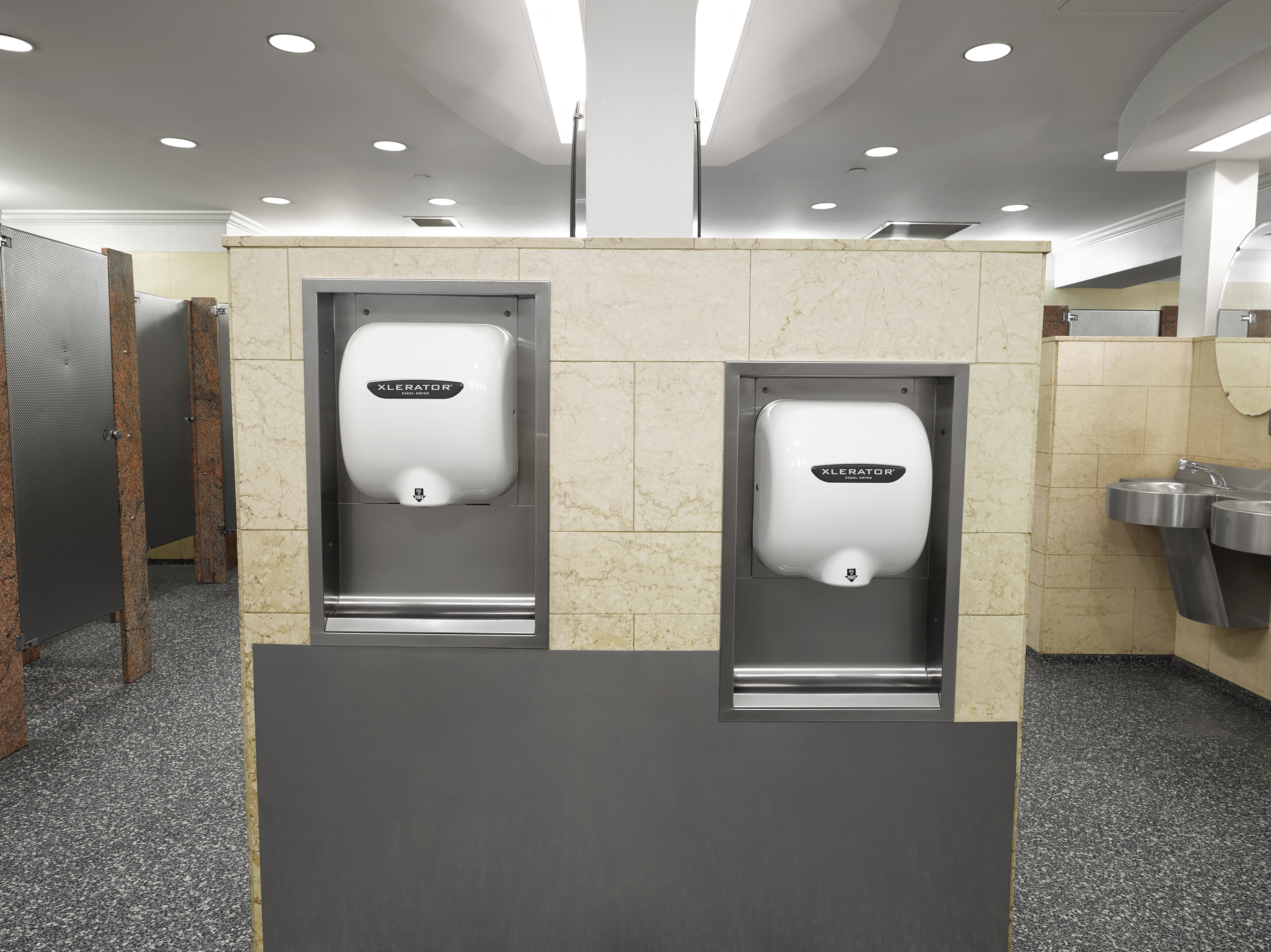 Commercial hand dryers at Grand Central Terminal restroom